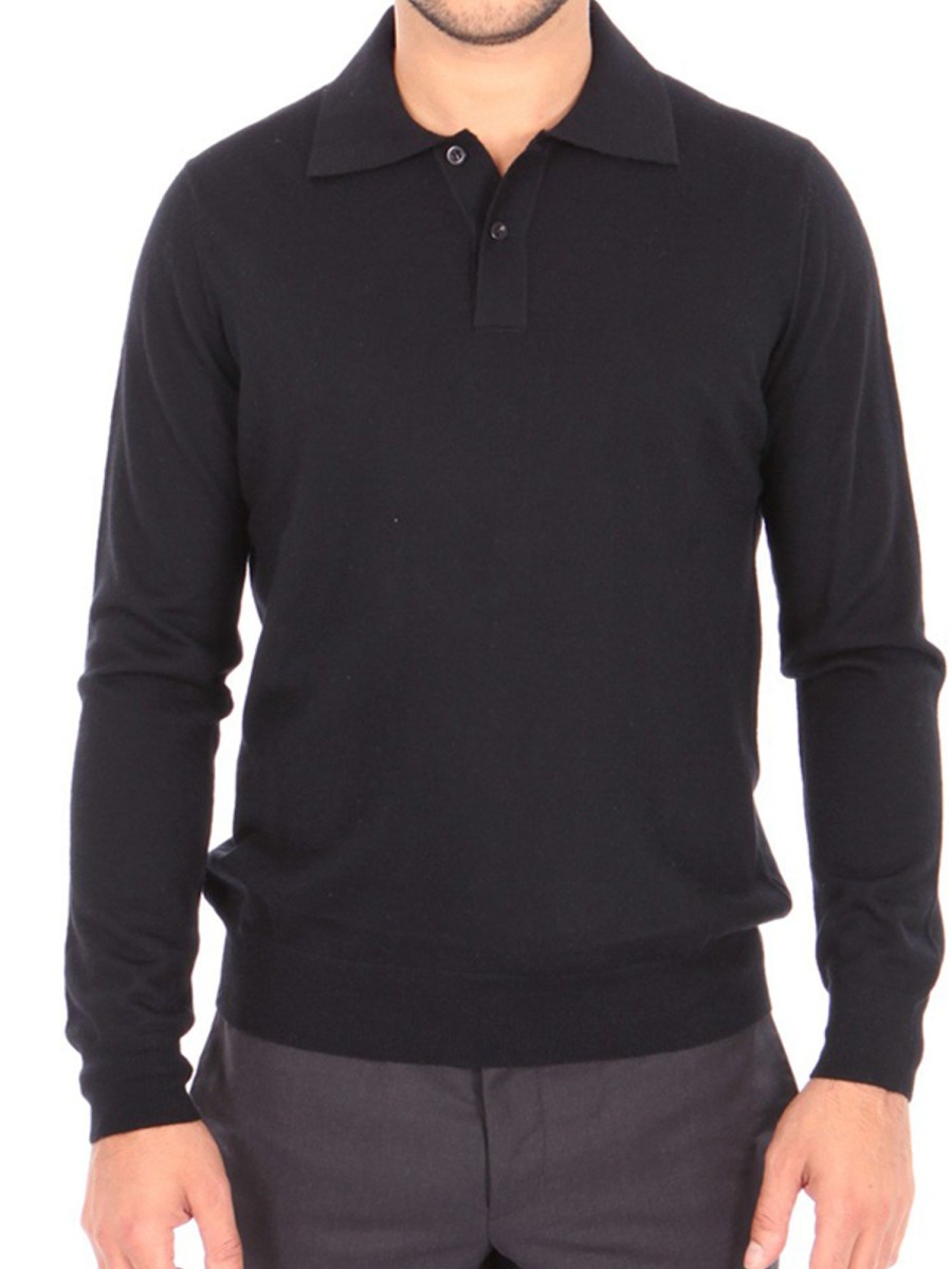 Bruce Field Polo Homme En Pur Cachemire Fin Jauge 16 Wholesale