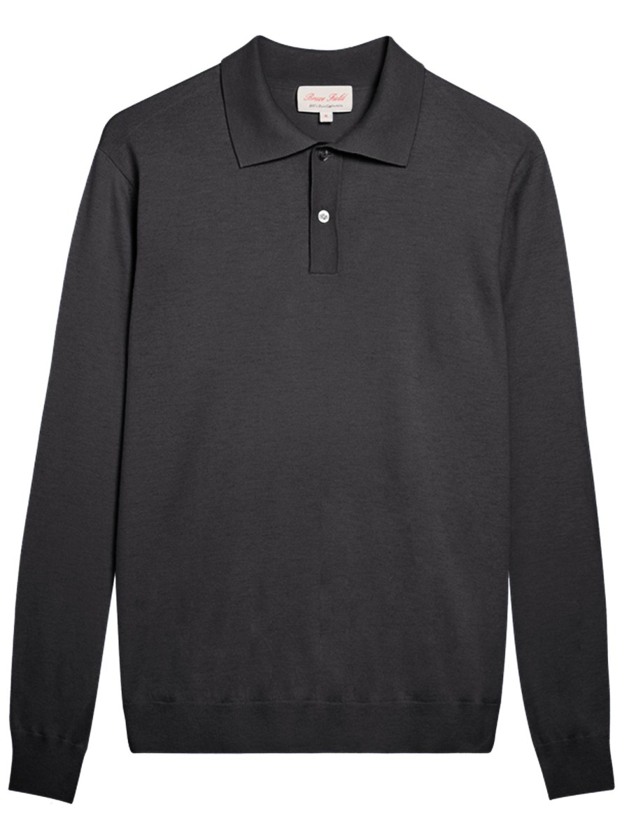 Bruce Field Polo Homme En Pur Cachemire Fin Jauge 16 Online