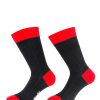 Bruce Field Chaussettes Homme Fil D'Ecosse 100% Coton Noires Et Rouges Wholesale