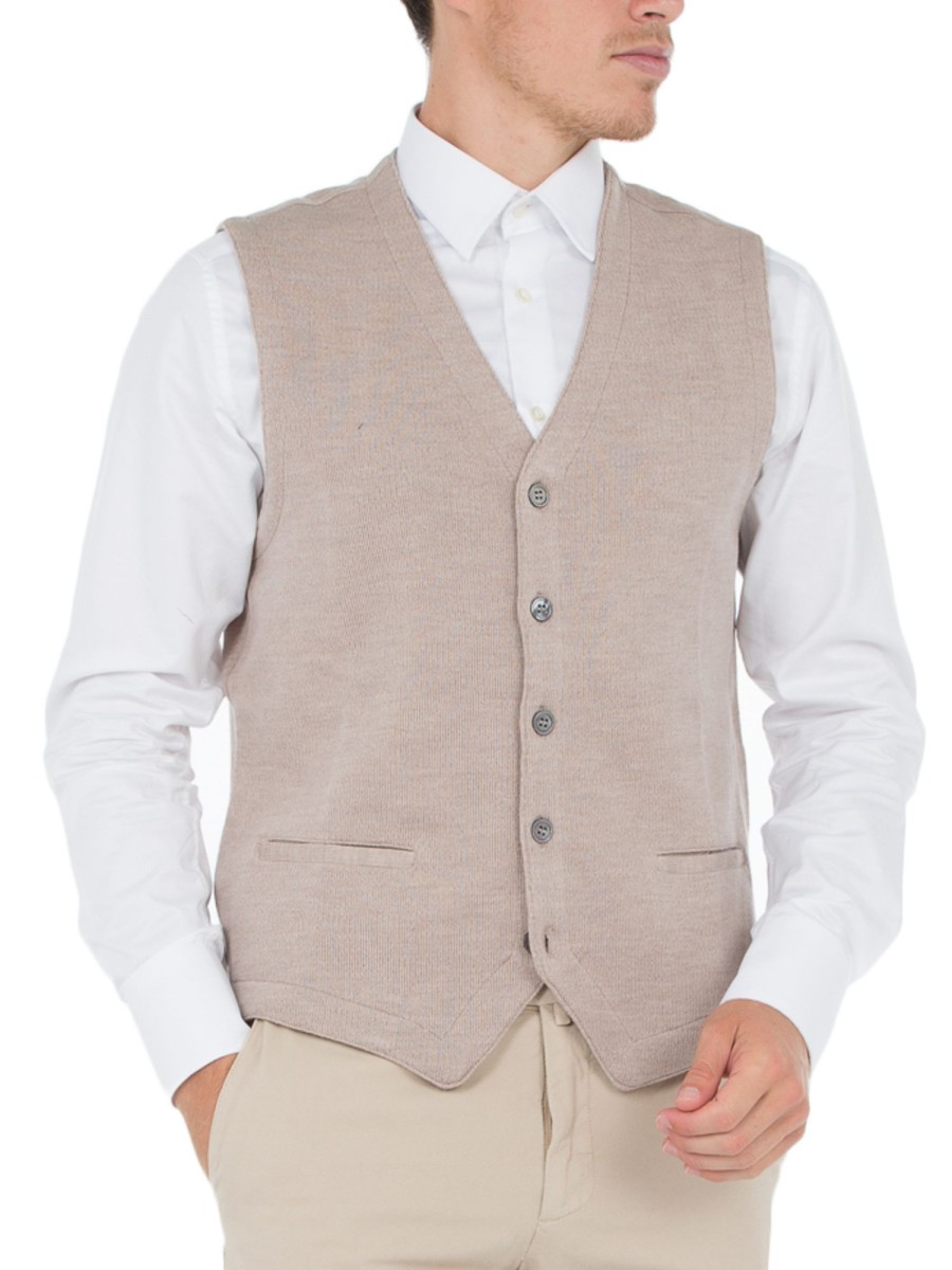 Bruce Field Gilet Pure Laine Merinos Sans Manches Hot